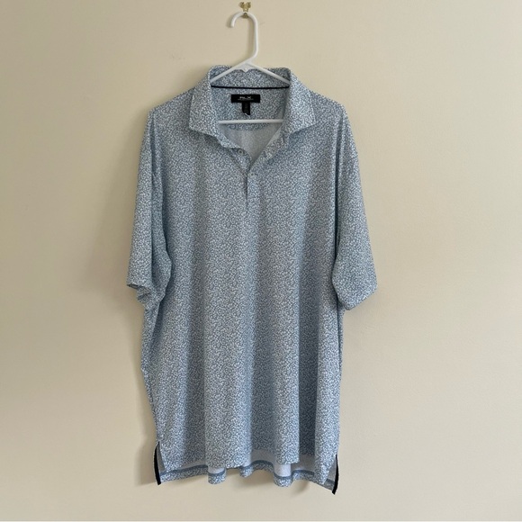 Ralph Lauren RLX Mens Golf Polo Shirt Light Blue Floral XXL Classic Fit Athletic - Picture 4 of 16